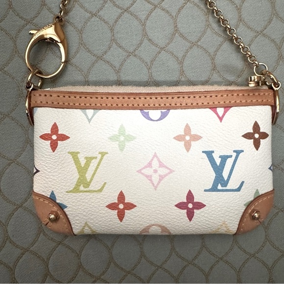 VINTAGE LOUIS VUITTON Murakami White Multicolor Monogram Milla PM Pochette GHW - Picture 4 of 16